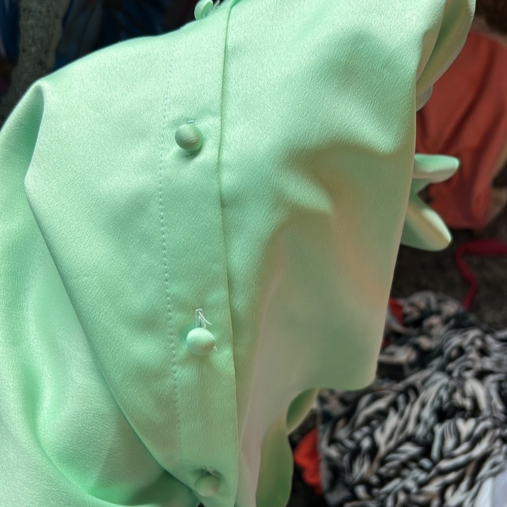 Oh Polly Bright Green Button Down Collar Shirt - Picture 6 of 6